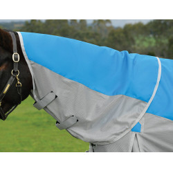 Weatherbeeta ComFiTec Dual Shield waterdichte en vliegenwerende deken met afneembare hals Blauw / grijs