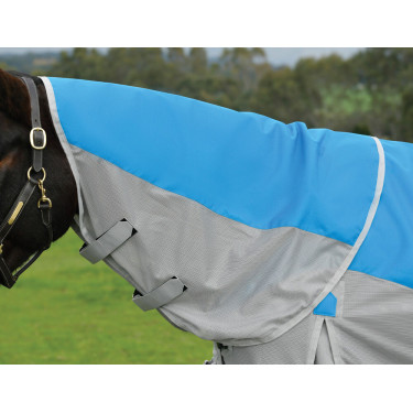 Weatherbeeta ComFiTec Dual Shield waterdichte en vliegenwerende deken met afneembare hals Blauw / grijs Weatherbeeta ComFiTec Dual Shield waterdichte en vliegenwerende deken met afneembare hals Blauw / grijs