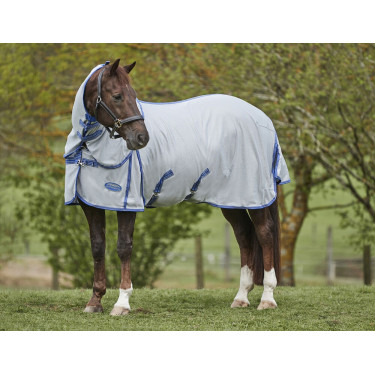 Couverture anti-mouches Weatherbeeta ComFiTec Airflow II cou détachable Gris / bleu / gris Couverture anti-mouches Weatherbeeta ComFiTec Airflow II cou détachable Gris / bleu / gris