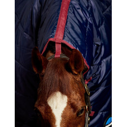 Couverture d'écurie Weatherbeeta ComFiTec 210D Channel 100g combo Marine / bourgogne