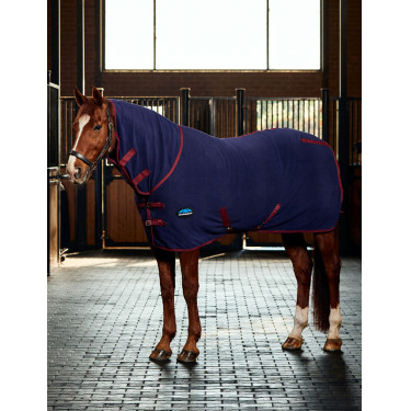 Weatherbeeta antistatische fleece combo zweetdeken Marine / bordeaux Weatherbeeta antistatische fleece combo zweetdeken Marine / bordeaux