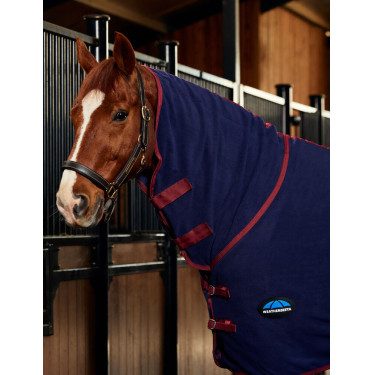 Weatherbeeta antistatische fleece combo zweetdeken Marine / bordeaux Weatherbeeta antistatische fleece combo zweetdeken Marine / bordeaux