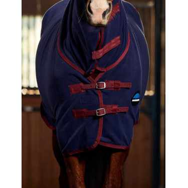 Weatherbeeta antistatische fleece combo zweetdeken Marine / bordeaux Weatherbeeta antistatische fleece combo zweetdeken Marine / bordeaux