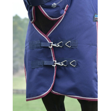 Couverture Weatherbeeta ComFiTec Essential Turnout 220g combo Marine / bourgogne Bleu marine