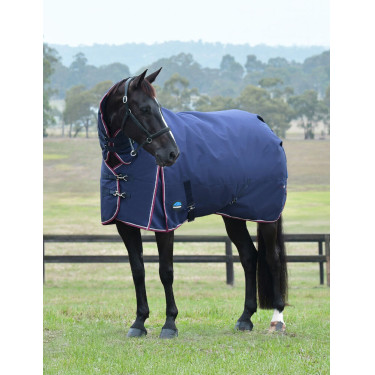 Couverture Weatherbeeta ComFiTec Essential Turnout 220g combo Marine / bourgogne Bleu marine