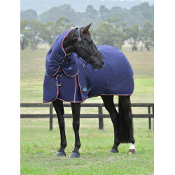 Couverture Weatherbeeta ComFiTec Essential Turnout 220g couvre cou détachable Marine / bourgogne