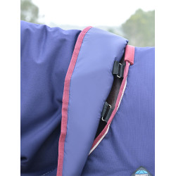 Couverture Weatherbeeta ComFiTec Essential Turnout 220g couvre cou détachable Marine / bourgogne