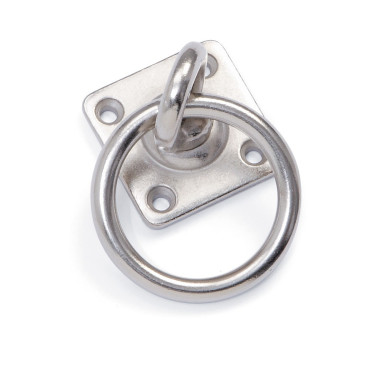 Anneau d'attache tournant avec plaque Shires Métal Argent