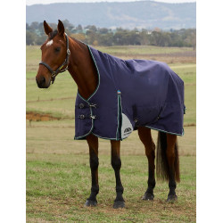 Couverture Weatherbeeta ComFiTec Plus Dynamic Turnout 220g high neck Marine / vert forêt Bleu