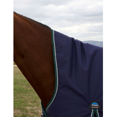 Couverture Weatherbeeta ComFiTec Plus Dynamic Turnout 220g high neck Marine / vert forêt Bleu