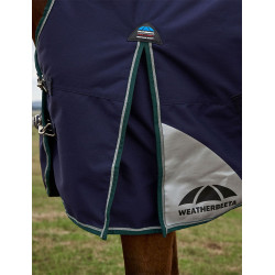 Couverture Weatherbeeta ComFiTec Plus Dynamic Turnout 220g high neck Marine / vert forêt Bleu