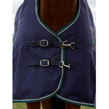 Couverture Weatherbeeta ComFiTec Plus Dynamic Turnout 220g high neck Marine / vert forêt Bleu