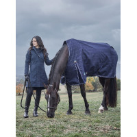 Deken Weatherbeeta ComFiTec Prelim Turnout 220 g Gebreide marineblauwe plaid met reliëf