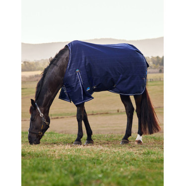 Couverture Weatherbeeta ComFiTec Prelim Turnout 220g Plaid en relief bleu marine