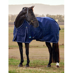 Couverture Weatherbeeta ComFiTec Prelim Turnout 220g Plaid en relief bleu marine