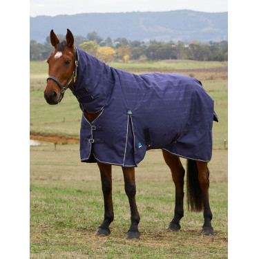 Weatherbeeta ComFiTec Prelim Turnout Combo 220 g deken Gebreide marineblauwe plaid met reliëf Weatherbeeta ComFiTec Prelim Turnout Combo 220 g deken Gebreide marineblauwe plaid met reliëf