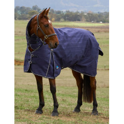 Weatherbeeta ComFiTec Prelim Turnout Combo 220 g deken Gebreide marineblauwe plaid met reliëf Weatherbeeta ComFiTec Prelim Turnout Combo 220 g deken Gebreide marineblauwe plaid met reliëf