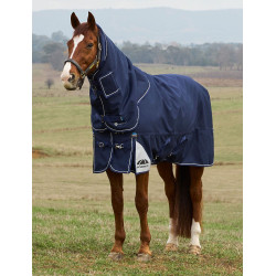 Couverture Weatherbeeta ComFiTec Ultra Turnout 220g couvre cou détachable Marine Bleu marine