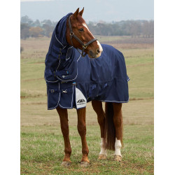 Couverture Weatherbeeta ComFiTec Ultra Turnout 220g couvre cou détachable Marine Bleu marine