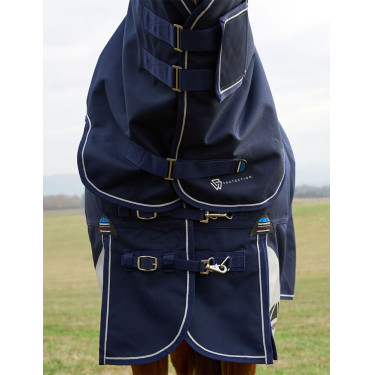 Couverture Weatherbeeta ComFiTec Ultra Turnout 220g couvre cou détachable Marine Bleu marine