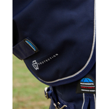 Couverture Weatherbeeta ComFiTec Ultra Turnout 220g couvre cou détachable Marine Bleu marine