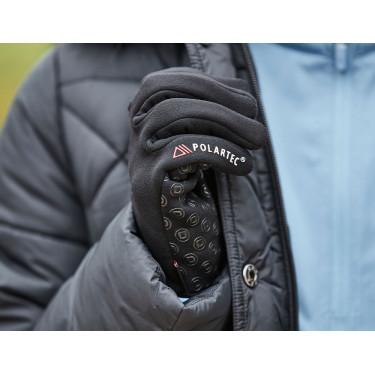 Dublin paardrijhandschoenen van Polartec-fleece Zwart Dublin paardrijhandschoenen van Polartec-fleece Zwart