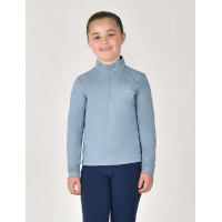 Haut d'équitation Dublin respirant manches longues enfant Brouillard bleu Haut d'équitation Dublin respirant manches longues enfant Brouillard bleu