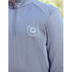 Haut d'équitation Dublin respirant manches longues enfant Brouillard bleu Haut d'équitation Dublin respirant manches longues enfant Brouillard bleu