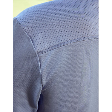 Ademende Dublin paardrijtop met lange mouwen voor kinderen Blauwe nevel Ademende Dublin paardrijtop met lange mouwen voor kinderen Blauwe nevel