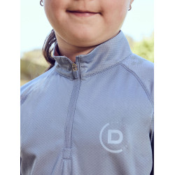 Haut d'équitation Dublin respirant manches longues enfant Brouillard bleu Haut d'équitation Dublin respirant manches longues enfant Brouillard bleu