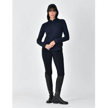 Haut manches longues Weatherbeeta à capuche London Layer femme Marine foncé marle Haut manches longues Weatherbeeta à capuche London Layer femme Marine foncé marle