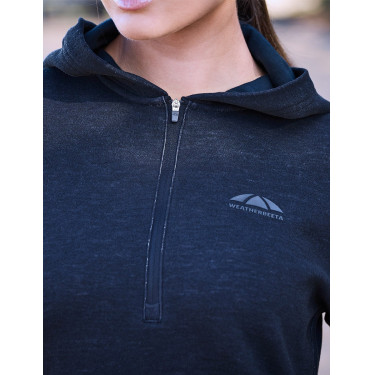 Haut manches longues Weatherbeeta à capuche London Layer femme Marine foncé marle Haut manches longues Weatherbeeta à capuche London Layer femme Marine foncé marle