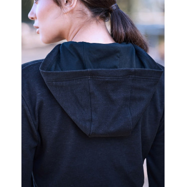 Haut manches longues Weatherbeeta à capuche London Layer femme Marine foncé marle Haut manches longues Weatherbeeta à capuche London Layer femme Marine foncé marle