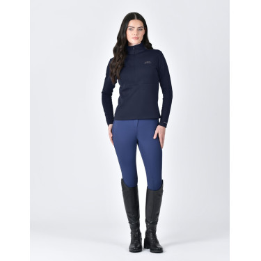 Weatherbeeta dames longsleeve met halve rits Copper Marine Marineblauw