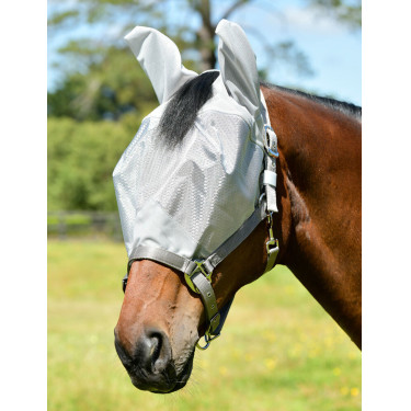 Masque anti-mouches avec licol Weatherbeeta ComFiTec Hexi Shield Dual Argent Masque anti-mouches avec licol Weatherbeeta ComFiTec Hexi Shield Dual Argent