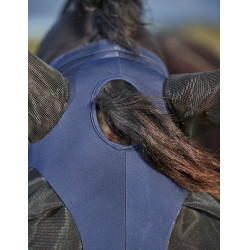 Masque anti-mouches Weatherbeeta ComFiTec Luxe Bug Eye Saver protections d'oreilles et nez Marine / noir Bleu