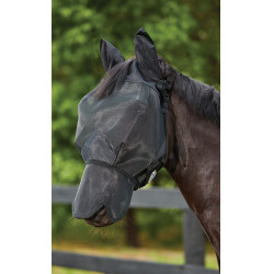 Weatherbeeta Deluxe vliegenmasker met oor- en neusbescherming Zwart