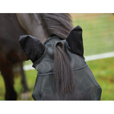 Masque anti-mouches Weatherbeeta Deluxe protections d'oreilles et nez Noir Masque anti-mouches Weatherbeeta Deluxe protections d'oreilles et nez Noir