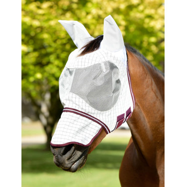 Masque anti-mouches Weatherbeeta Hybrid Seasons Blanc / bordeaux Masque anti-mouches Weatherbeeta Hybrid Seasons Blanc / bordeaux