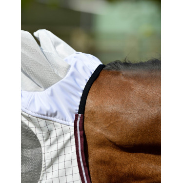 Masque anti-mouches Weatherbeeta Hybrid Seasons Blanc / bordeaux Masque anti-mouches Weatherbeeta Hybrid Seasons Blanc / bordeaux