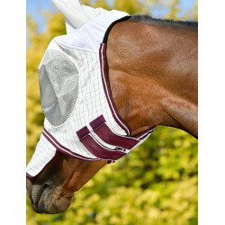 Masque anti-mouches Weatherbeeta Hybrid Seasons Blanc / bordeaux