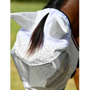 Masque anti-mouches Weatherbeeta Hybrid Seasons Blanc / bordeaux Masque anti-mouches Weatherbeeta Hybrid Seasons Blanc / bordeaux