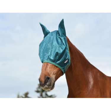 Masque anti-mouches Weatherbeeta Green-Tec Airflow mesh Bleu libellule / vert bouteille Masque anti-mouches Weatherbeeta Green-Tec Airflow mesh Bleu libellule / vert bouteille