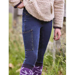 Kinderbroek Dublin Shona Denim met volledige grip Lichtblauw denim Marineblauw