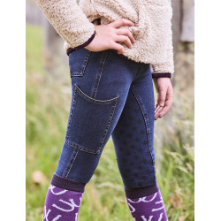 Kinderbroek Dublin Shona Denim met volledige grip Lichtblauw denim Marineblauw