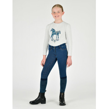 Kinderbroek Dublin Shona Denim met volledige grip Lichtblauw denim Marineblauw Kinderbroek Dublin Shona Denim met volledige grip Lichtblauw denim Marineblauw