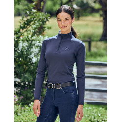 Polo d'équitation Dublin manches longues ajusté et brossé femme Marine Bleu marine Polo d'équitation Dublin manches longues ajusté et brossé femme Marine Bleu marine