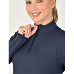 Polo d'équitation Dublin manches longues ajusté et brossé femme Marine Bleu marine Polo d'équitation Dublin manches longues ajusté et brossé femme Marine Bleu marine