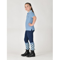 Kinderpoloshirt met korte mouwen van Dublin in piquékatoen Blauwe nevel