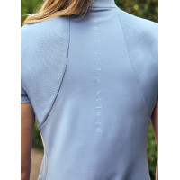 Dublin ademend damespoloshirt met korte mouwen en 1/4-ritssluiting Blauwe nevel